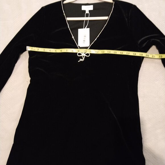 NWT Lucy Paris Dress ONLY $39! RETAIL $90 Velvet Mini Rhinestone Trim Lined Sz M - Picture 6 of 9